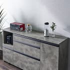 石目柄モダンカウンター (家電収納タイプ 幅157.5cm グレー) 5枚目画像