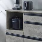 石目柄モダンカウンター (家電収納タイプ 幅157.5cm グレー) 6枚目画像