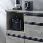 石目柄モダンカウンター (家電収納タイプ 幅157.5cm グレー) 6枚目画像