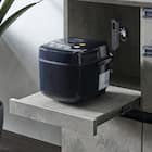 石目柄モダンカウンター (家電収納タイプ 幅157.5cm グレー) 7枚目画像