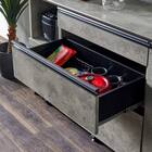 石目柄モダンカウンター (家電収納タイプ 幅157.5cm グレー) 10枚目画像