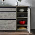 石目柄モダンカウンター (家電収納タイプ 幅157.5cm グレー) 12枚目画像