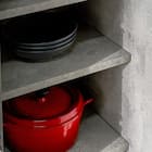 石目柄モダンカウンター (家電収納タイプ 幅157.5cm グレー) 14枚目画像