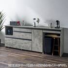 石目柄モダンカウンター (家電収納タイプ 幅157.5cm グレー) 18枚目画像