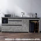 石目柄モダンカウンター (家電収納タイプ 幅157.5cm グレー) 19枚目画像