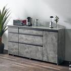 石目柄モダンカウンター (引き出しタイプ 幅157.5cm グレー) 1枚目画像