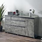 石目柄モダンカウンター (引き出しタイプ 幅157.5cm グレー) 1枚目画像