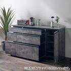 石目柄モダンカウンター (引き出しタイプ 幅157.5cm グレー) 3枚目画像