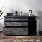 石目柄モダンカウンター (引き出しタイプ 幅157.5cm グレー) 4枚目画像