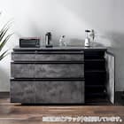 石目柄モダンカウンター (引き出しタイプ 幅157.5cm グレー) 4枚目画像