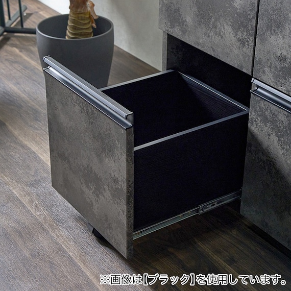 石目柄モダンカウンター (引き出しタイプ 幅157.5cm グレー) 7枚目画像