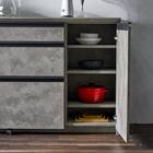 石目柄モダンカウンター (引き出しタイプ 幅157.5cm グレー) 8枚目画像