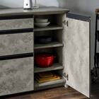 石目柄モダンカウンター (引き出しタイプ 幅157.5cm グレー) 9枚目画像