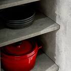 石目柄モダンカウンター (引き出しタイプ 幅157.5cm グレー) 10枚目画像