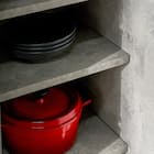 石目柄モダンカウンター (引き出しタイプ 幅157.5cm グレー) 10枚目画像