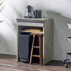 石目柄モダンカウンター (オープンタイプ 幅60cm グレー) 1枚目画像