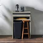 石目柄モダンカウンター (オープンタイプ 幅60cm グレー) 2枚目画像