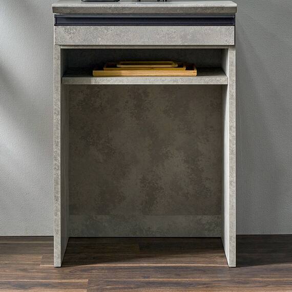 石目柄モダンカウンター (オープンタイプ 幅60cm グレー) 9枚目画像