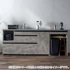 石目柄モダンカウンター (オープンタイプ 幅60cm グレー) 14枚目画像