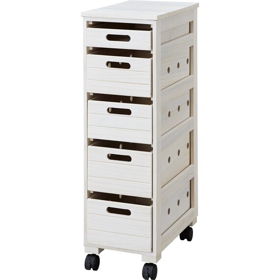 桐製野菜庫(VG79-25 5段浅型 WW) 1枚目画像