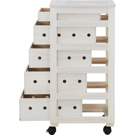 桐製野菜庫(VG79-25 5段浅型 WW) 4枚目画像