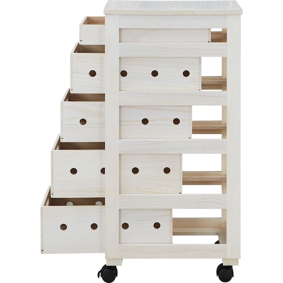 桐製野菜庫(VG79-25 5段浅型 WW) 4枚目画像