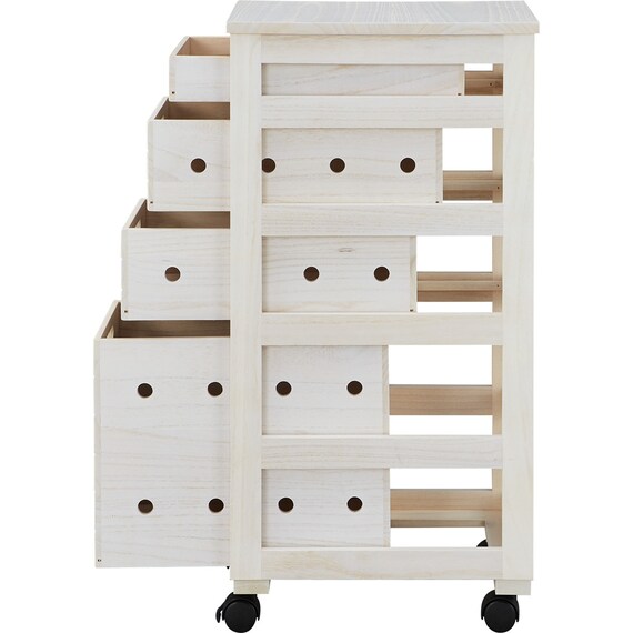 桐製野菜庫(VG79-25 4段深型 WW) 4枚目画像