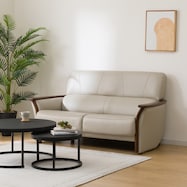 2人掛けワイドソファ 本革(一部合成皮革)タイプ (YK01)