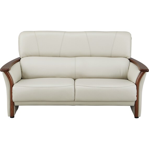 2人掛けワイドソファ 本革(一部合成皮革)タイプ (YK01 LGY) 4枚目画像