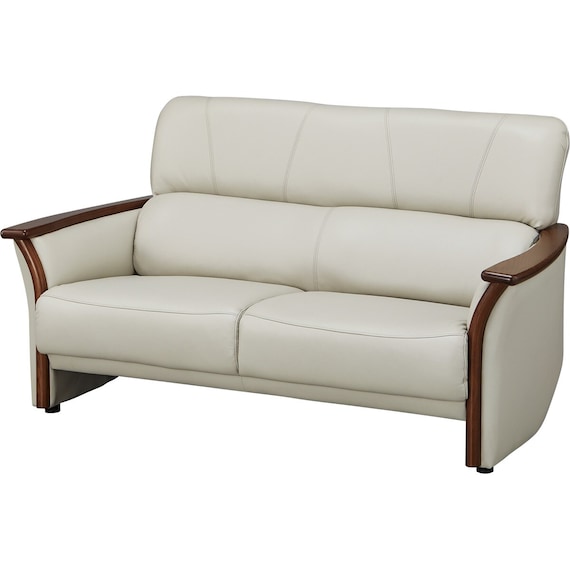 2人掛けワイドソファ 本革(一部合成皮革)タイプ (YK01 LGY) 6枚目画像