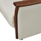 2人掛けワイドソファ 本革(一部合成皮革)タイプ (YK01 LGY) 10枚目画像