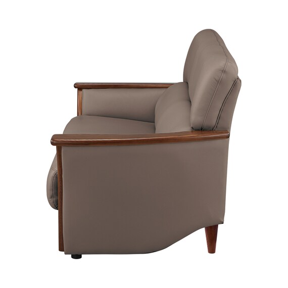 2人掛けワイドソファ 本革(一部合成皮革)タイプ (YK01 DGY) 5枚目画像