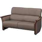 2人掛けワイドソファ 本革(一部合成皮革)タイプ (YK01 DGY) 6枚目画像