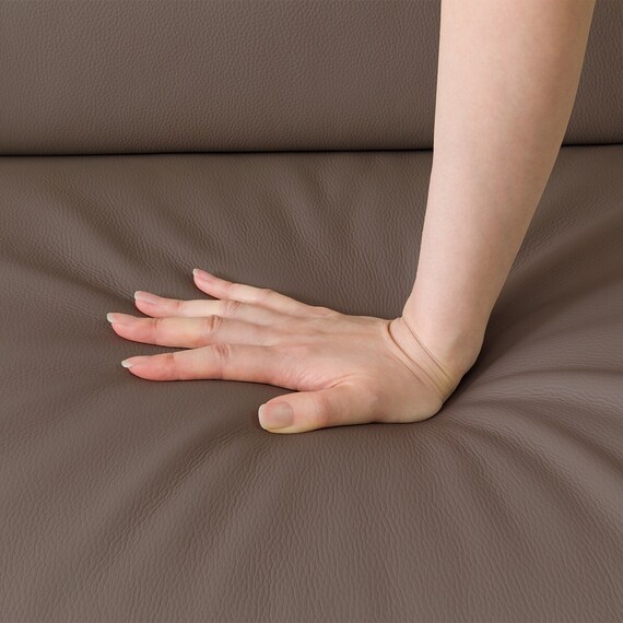 2人掛けワイドソファ 本革(一部合成皮革)タイプ (YK01 DGY) 11枚目画像