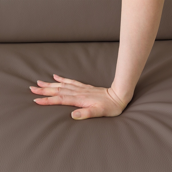 2人掛けワイドソファ 本革(一部合成皮革)タイプ (YK01 DGY) 11枚目画像