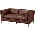 2人掛けソファ 本革(一部合成皮革)タイプ (LB02 DBR) 1枚目画像