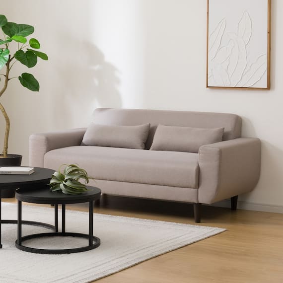 2人掛けコンパクトソファ 布張りタイプ (CX01 BE) 6枚目画像