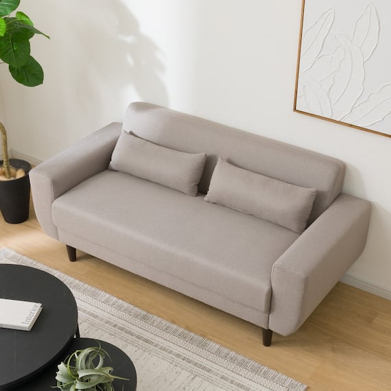 2人掛けコンパクトソファ 布張りタイプ (CX01 BE) 7枚目画像