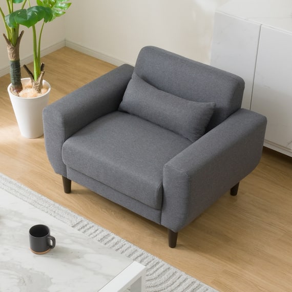 1人掛けコンパクトソファ 布張りタイプ (CX01 GY) 6枚目画像