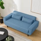 2人掛けコンパクトソファ 布張りタイプ (CX01 BL) 6枚目画像