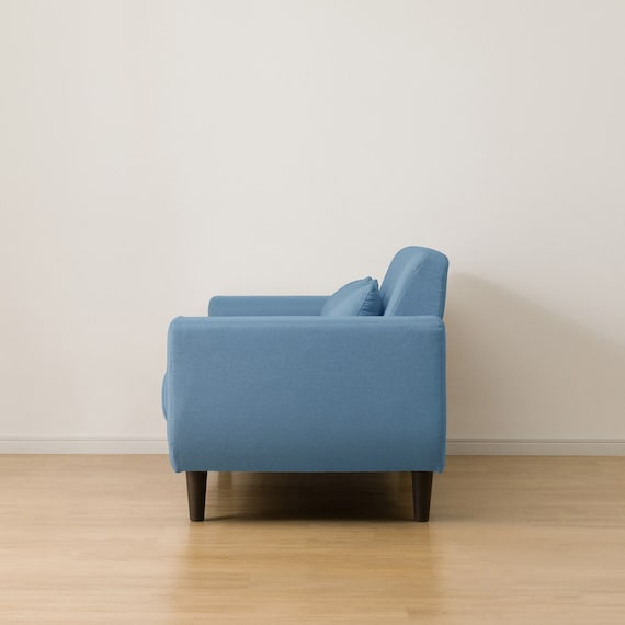 2人掛けコンパクトソファ 布張りタイプ (CX01 BL) 8枚目画像