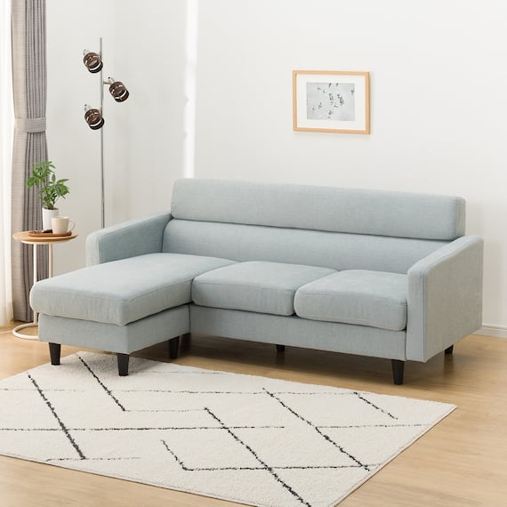 L型ソファ 布張りタイプ (DJ06ー2 GY) 1枚目画像