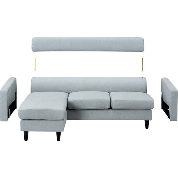 L型ソファ 布張りタイプ (DJ06ー2 GY) 15枚目画像