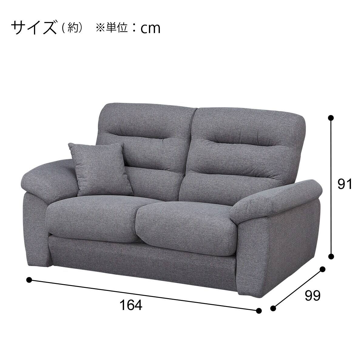 2人掛けソファ 布張りタイプ (Nポケット BS12 H-LO かため ロータイプ