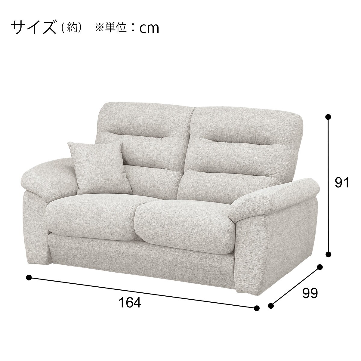2人掛け布張りソファ(Nポケット BS12 H-LO Nシールド AQ-LGY