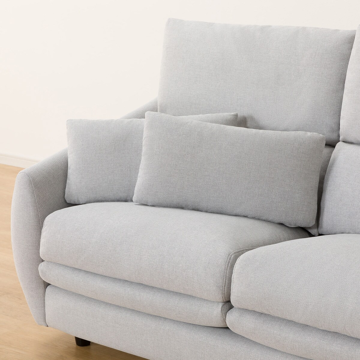 ニトリ ソファ Nシールド かため ライトグレー 傷・汚れに強い 広い座面のゆったりソファ 布張りタイプ (MS01 3人掛け