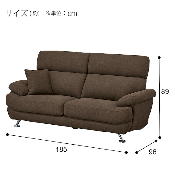 3人掛け布張りソファ(ポケット BS13 NシールドAQ-BR) 15枚目画像