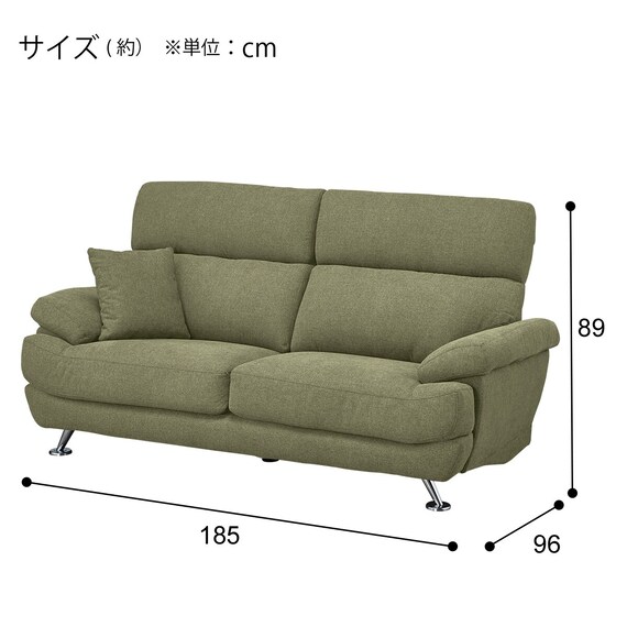 3人掛け布張りソファ(ポケット BS13 NシールドAQ-YGR) 15枚目画像