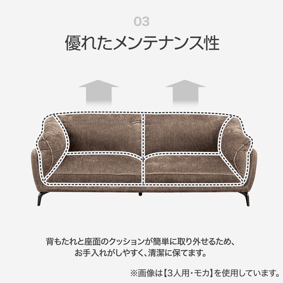 2人掛けソファ 布張りタイプ (FR01 NY) 4枚目画像