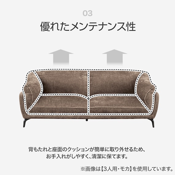 2人掛けソファ 布張りタイプ (FR01 NY) 4枚目画像